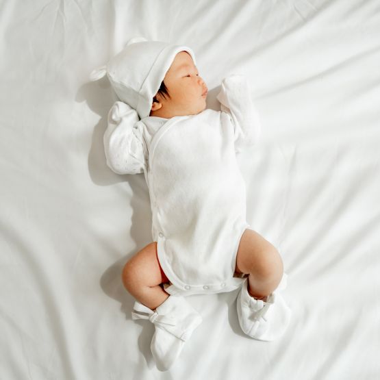 Baby Organic Long Sleeve Kimono Romper in White