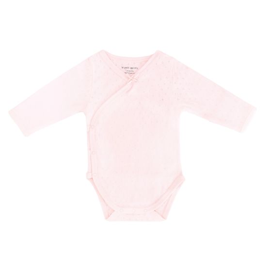 *New* Baby Organic Long Sleeve Kimono Romper in Pink