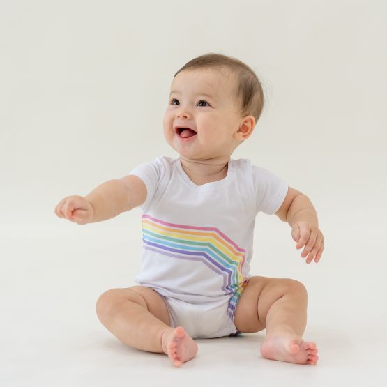 *Signature* Rainbow Series - Baby Romper in Pastel (Right Arc)