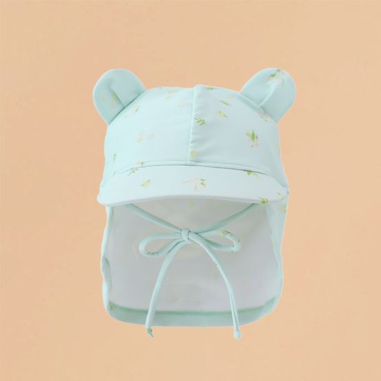 Baby Sunhat in Mint Floral Print
