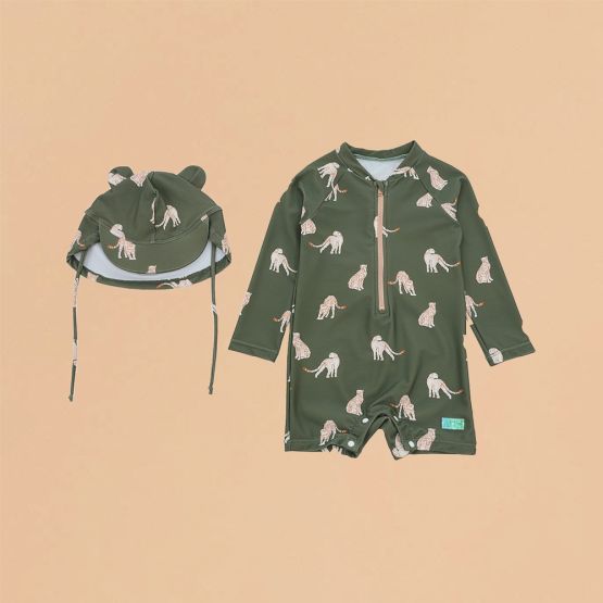 Baby Swimsuit in Leopard Print