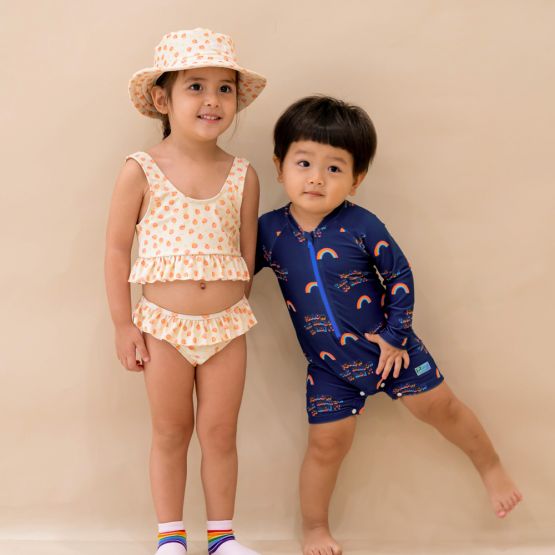Baby Swimsuit in Rainbow Print