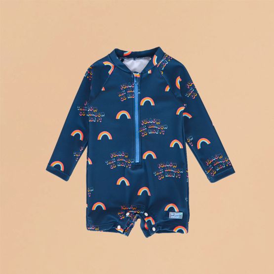 Baby Swimsuit in Rainbow Print