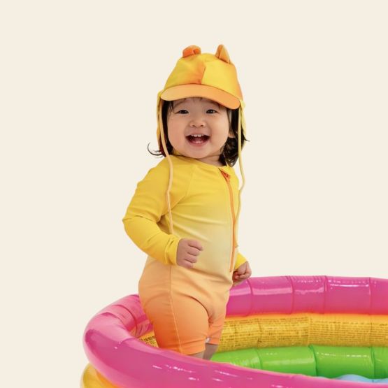 Baby Bear Sunhat in Yellow Gradient