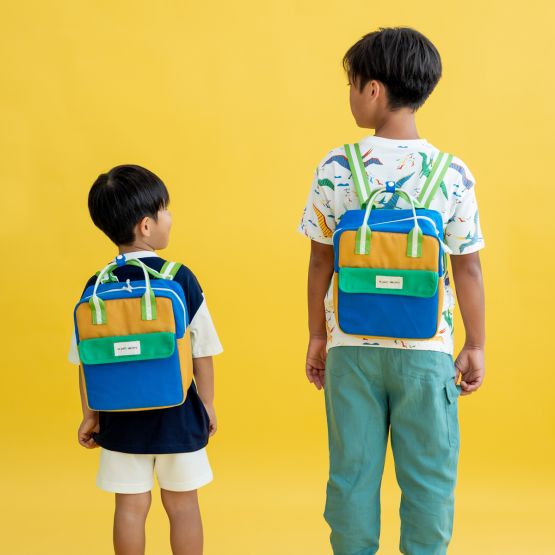 *New* Kids Backpack in Colour Block - Blue/Green (Personalisable)