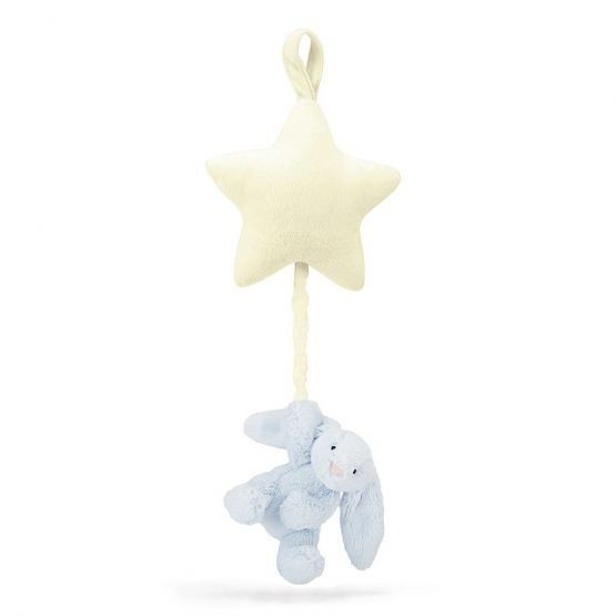 Bashful Blue Bunny Star Musical Pull by Jellycat