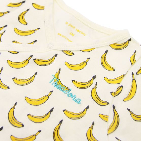 Personalisable Baby Organic Romper in Banana Print