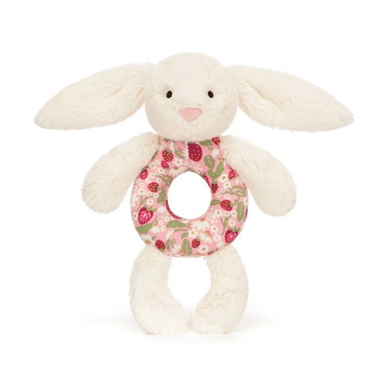 Blossom Cream Bunny 'Berry' Ring Rattle by Jellycat