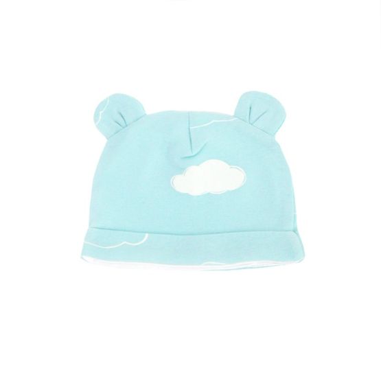 Baby Organic Bear Hat in Cloud Print 
