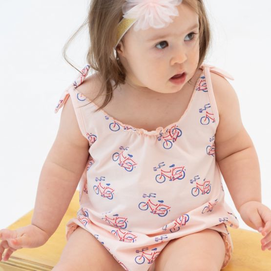 Made For Play - Baby Girl Romper in Bike Print 