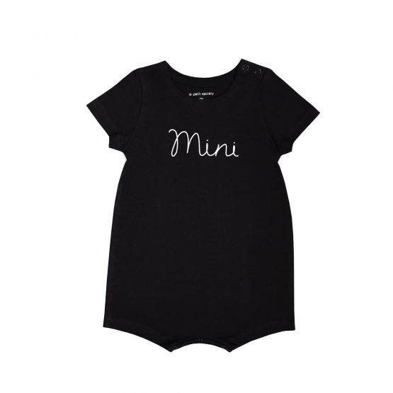Family Tees - Mini Baby Short Sleeves Romper in Black