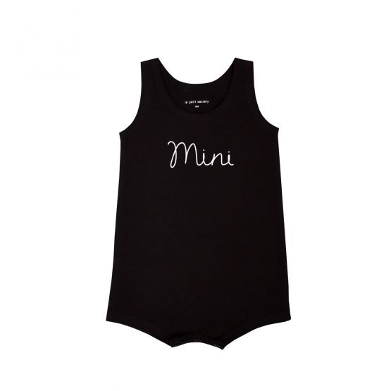 Family Tees - Mini Baby Sleeveless Romper in Black