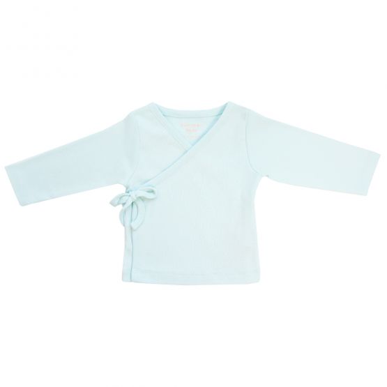 Baby Organic Long Sleeves Kimono Top in Powder Blue