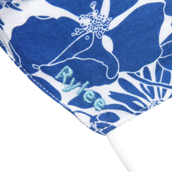 Personalisable Reusable Kids & Adult Mask in Blue Bloom Print 