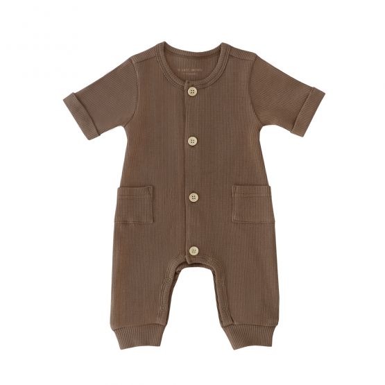 *New* Baby Playsuit in Brown Waffle Jersey 