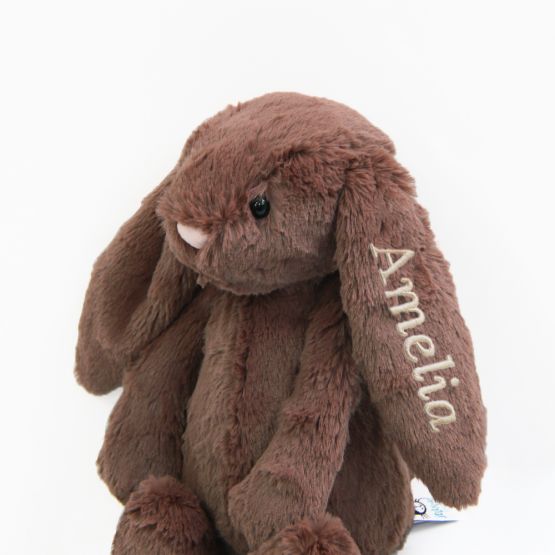 Personalisable Bashful Fudge Bunny by Jellycat
