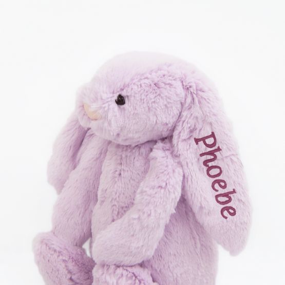 Personalisable Bashful Lilac Bunny by Jellycat