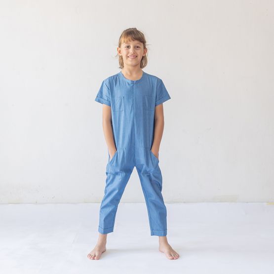 Kids Chambray Utility Jumpsuit