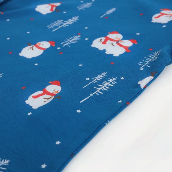 Adult Organic Tee in Christmas Snowman Print (Personalisable)