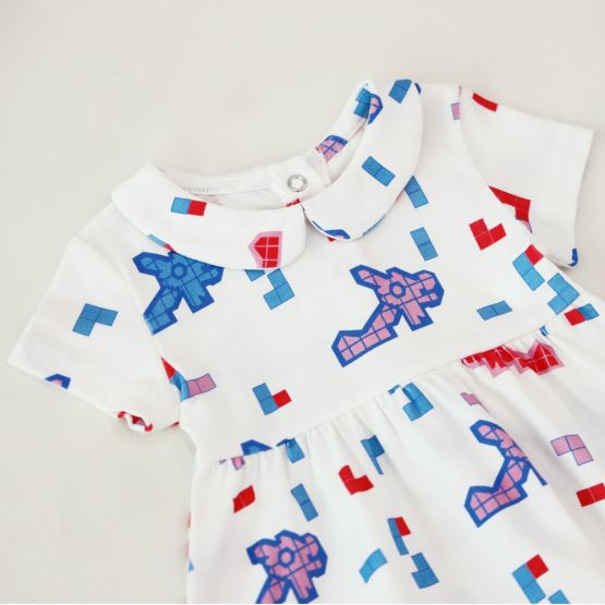A Singapore Series - Baby Girl Dress in Dragon Playground Print
