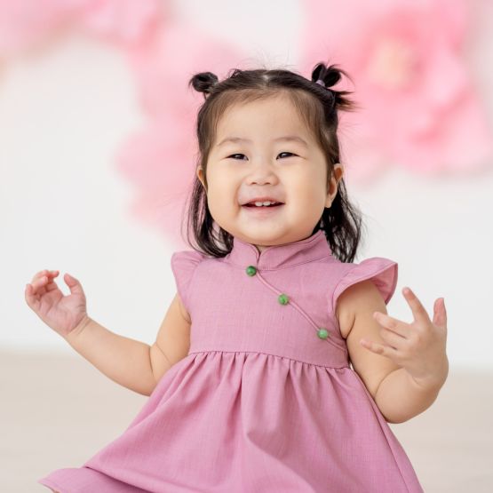 Chinese Motif Series - Baby Girl Cheongsam Dress in Pink