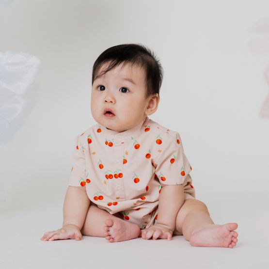 Mandarin Orange Series - Baby Boy Shirt Romper
