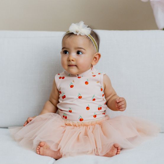 Mandarin Orange Series - Baby Girl Cheongsam Tulle Dress