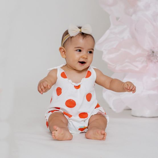 Mandarin Orange Series - Baby Girl Jersey Romper