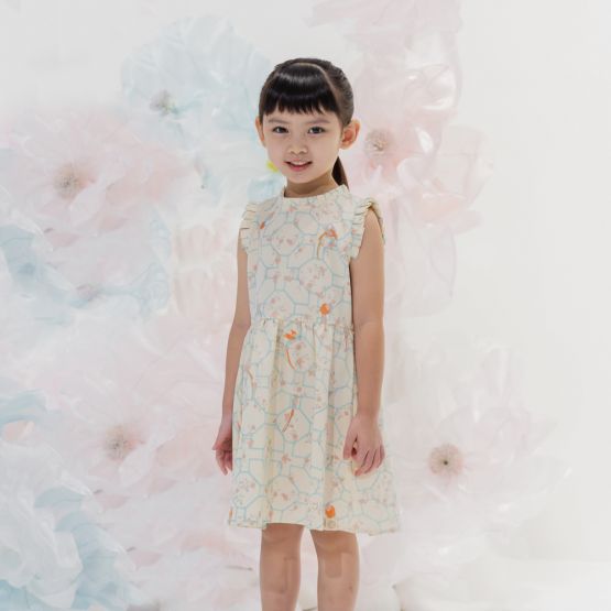 Chinese Motif Series - Girls Dress with Pleats
