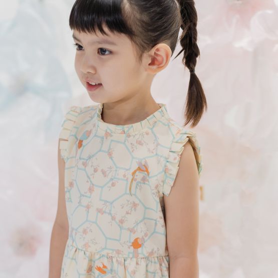 Chinese Motif Series - Girls Dress with Pleats