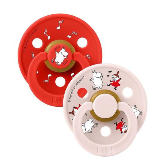 Colour Pacifier Twin Pack Dancing Latex (Candy Apple Mix) by BIBS x Moomin