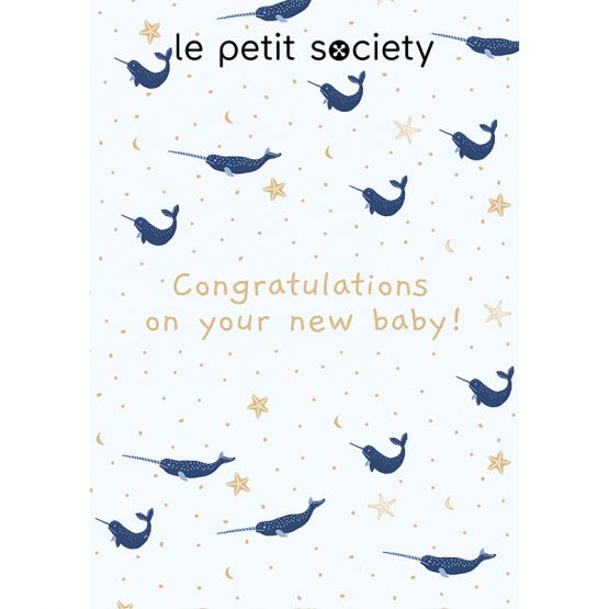 E-Gift Card - Congratulations on Your New Baby (Narwhal Print)