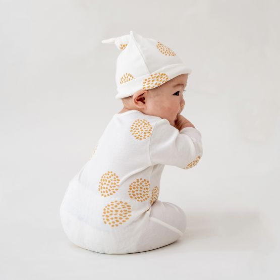 *New* Baby Organic Zip Sleepsuit in Dandelion Print (Personalisable)
