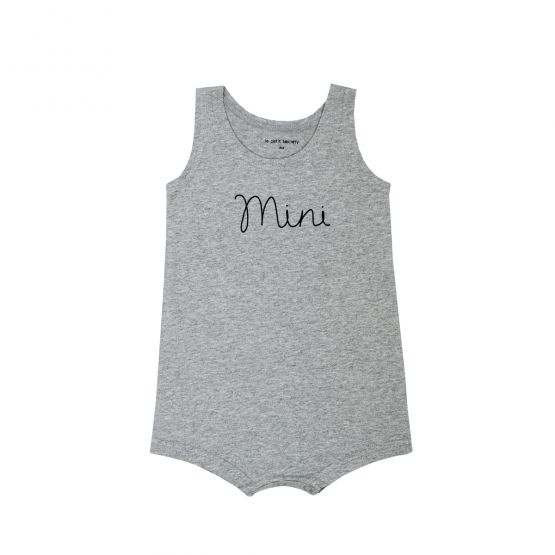 Family Tees - Mini Baby Sleeveless Romper in Dark Grey