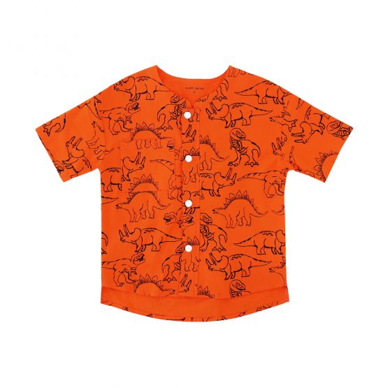 *New* Made for Play - Boys Wide-Pocket Shirt in Dino Sketch Print in Orange