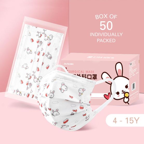 Kids Surgical 3-Ply Face Mask (4-15Y) - Bunny