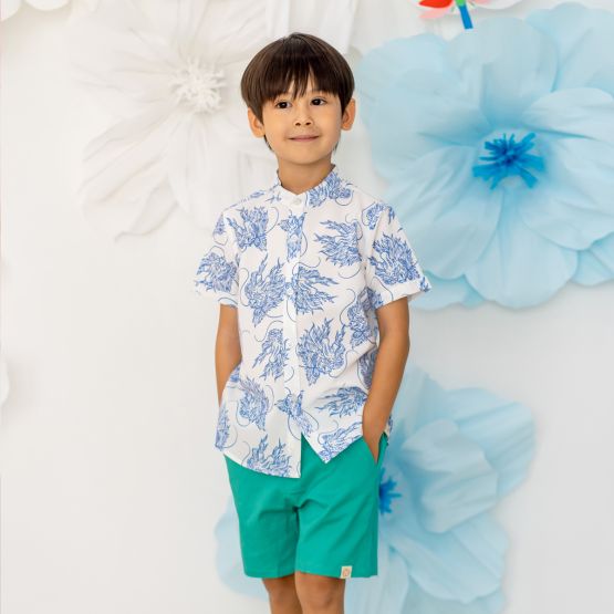 Bermuda Shorts with Adjustable Waistband - Jade