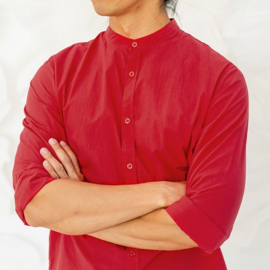 Dragon Series - Men's Long Sleeves Shirt in Red (Personalisable)
