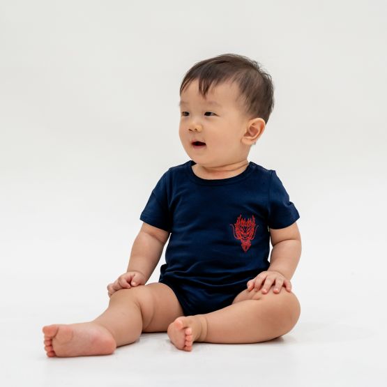 Dragon Streetwear - Baby Romper in Navy Dragon