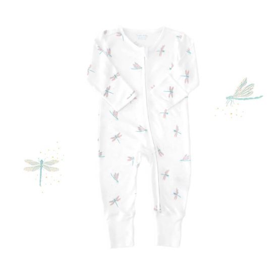 Baby Organic Zip Sleepsuit with Foldable Mittens & Footies - Dragonfly