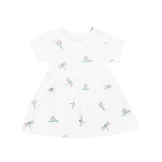 Baby Girl Organic Dress in Dragonfly Print 