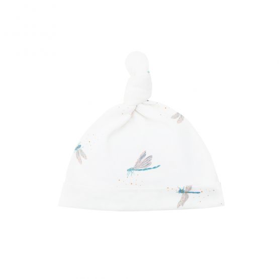 Baby Organic Knotted Hat in Dragonfly Print