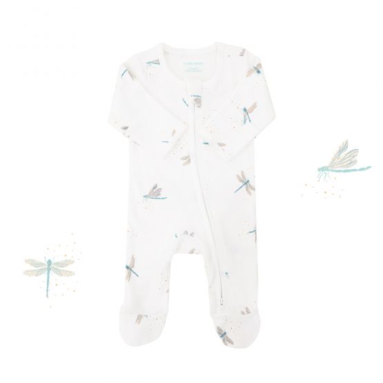 Baby Organic Zip Sleepsuit in Dragonfly Print (Personalisable)