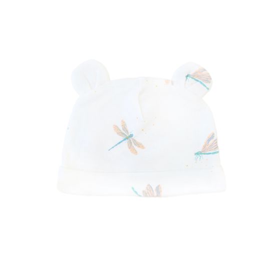 Baby Organic Bear Hat in Dragonfly Print 