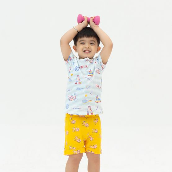 Made For Play - Kids Terry Shorts in Bike Print 