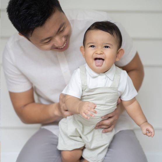 Papa & Mini - Personalisable Baby Boy Overalls in Sage