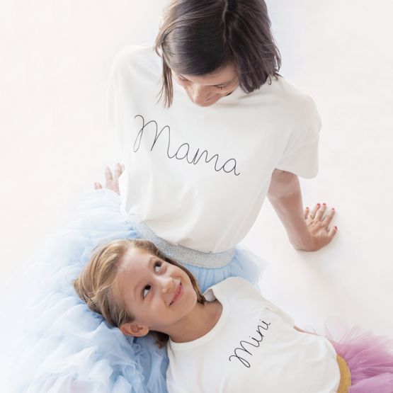 Family Tees - Mama Tee in White/Black