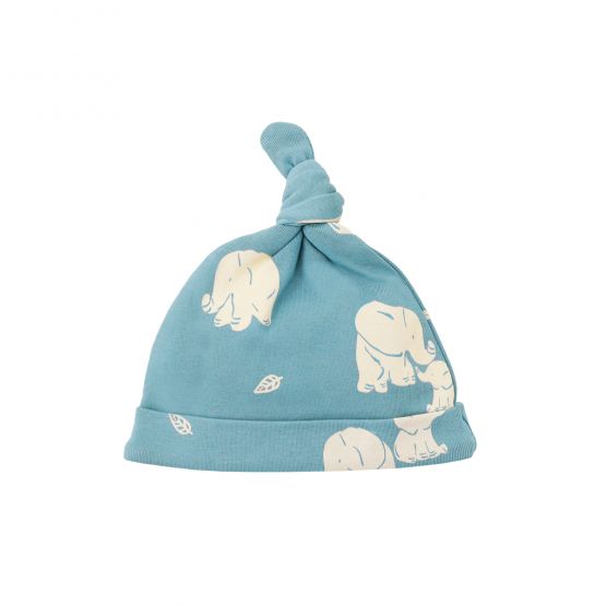 Baby Organic Knotted Hat in Elephant Print