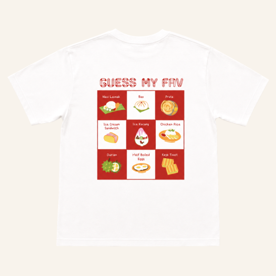 A Singapore Series - Fav Food Adult Tee in White