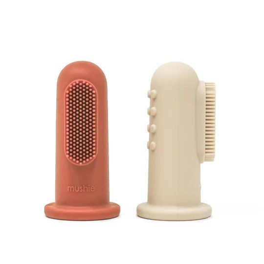 Finger Toothbrush - Clay/Shifting Sand by Mushie